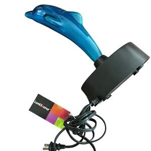LumiSource Electra Neon Blue Dolphin Plasma Motion Novelty Lightning Lamp 12"